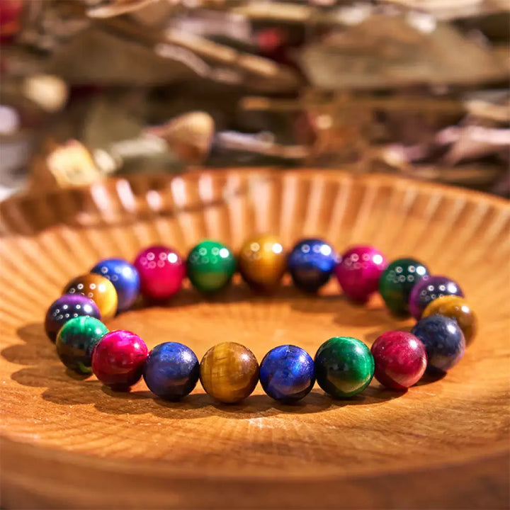 Buddha Stones Tiger Eye Resolve Courage Bracelet - BWOOOH - 0.39 in (10 mm) - Bracelet