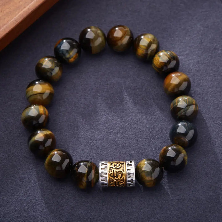 BWOOOH Tiger Eye Six True Words Courage Bracelet - BWOOOH - Tiger Eye (Wrist Circumference 14-16cm) - Bracelet