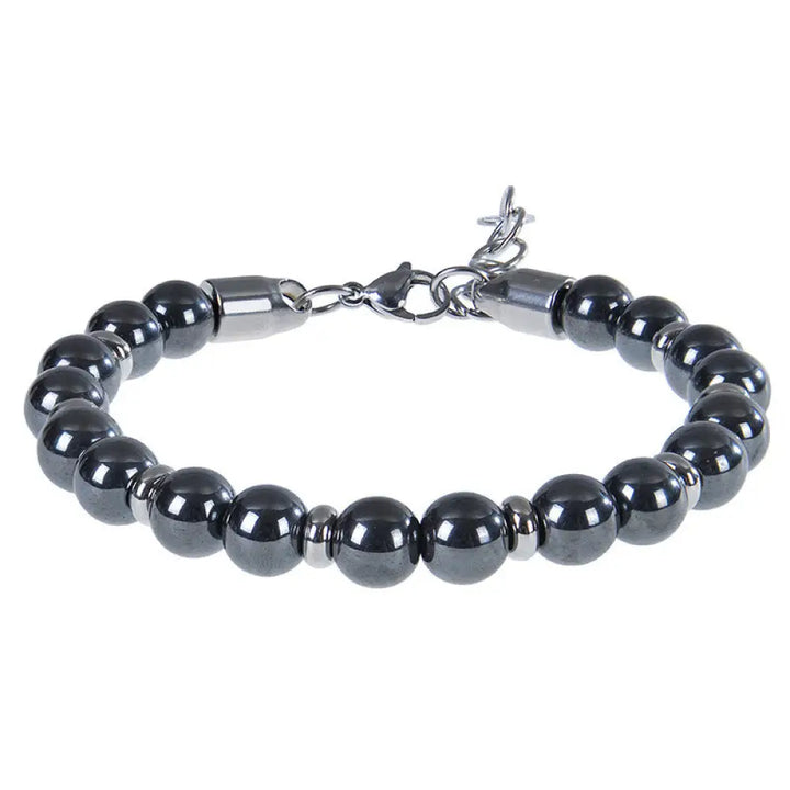 Buddha Stones Tiger Eye Various Natural Stone Beads Protection Bracelet - Black Magnetite(Wrist Circumference:17-20 cm)