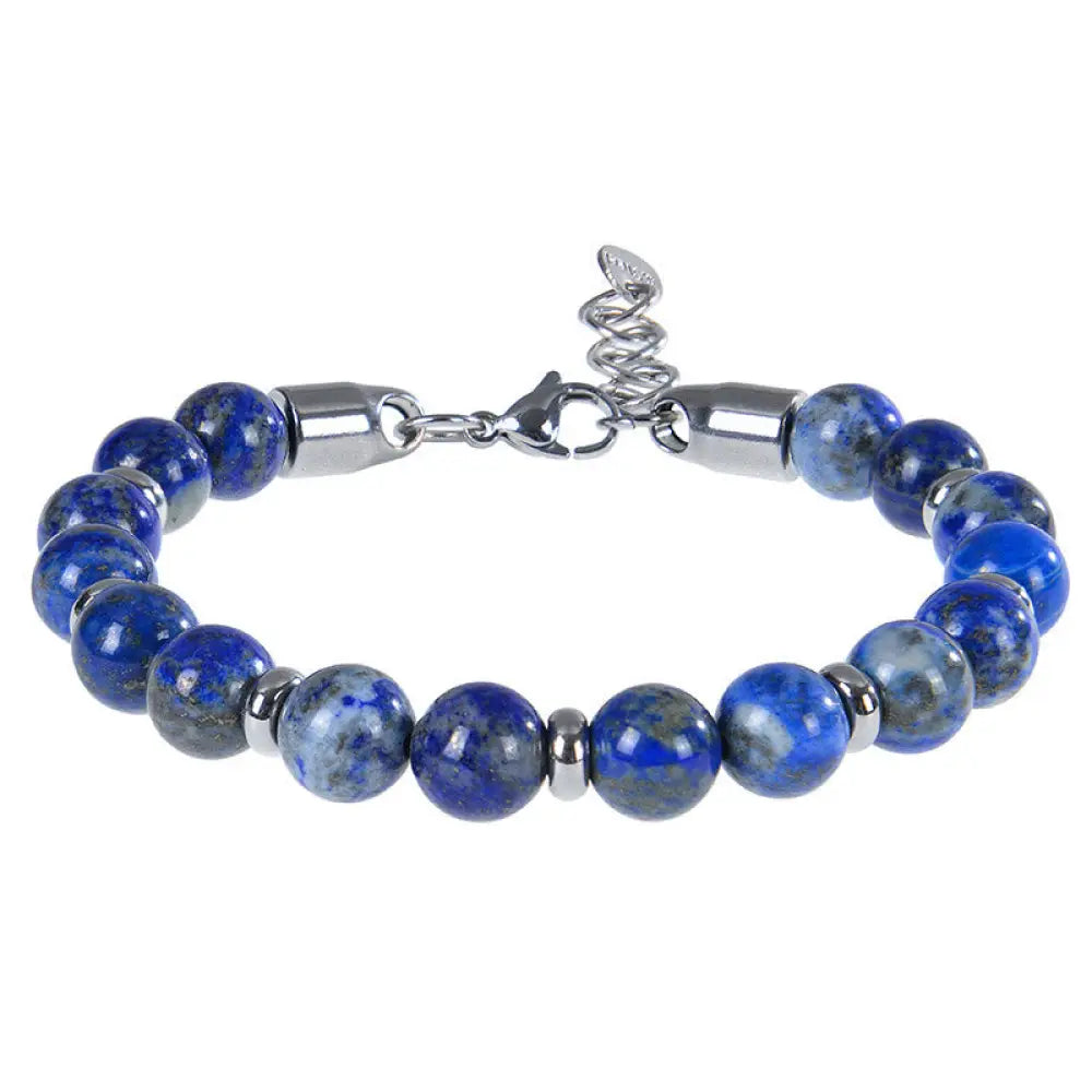Buddha Stones Tiger Eye Various Natural Stone Beads Protection Bracelet - Lazurite(Wrist Circumference:17-20 cm)