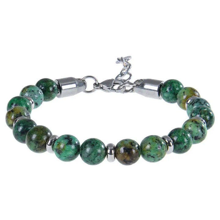 Buddha Stones Tiger Eye Various Natural Stone Beads Protection Bracelet - Turquoise(Wrist Circumference:17-20 cm)