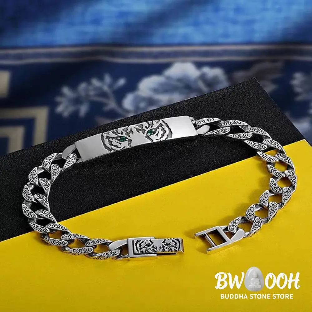 Buddha Stones Tiger Tang Dynasty Flower Design Copper Luck Chain Bracelet - BWOOOH - Bracelet