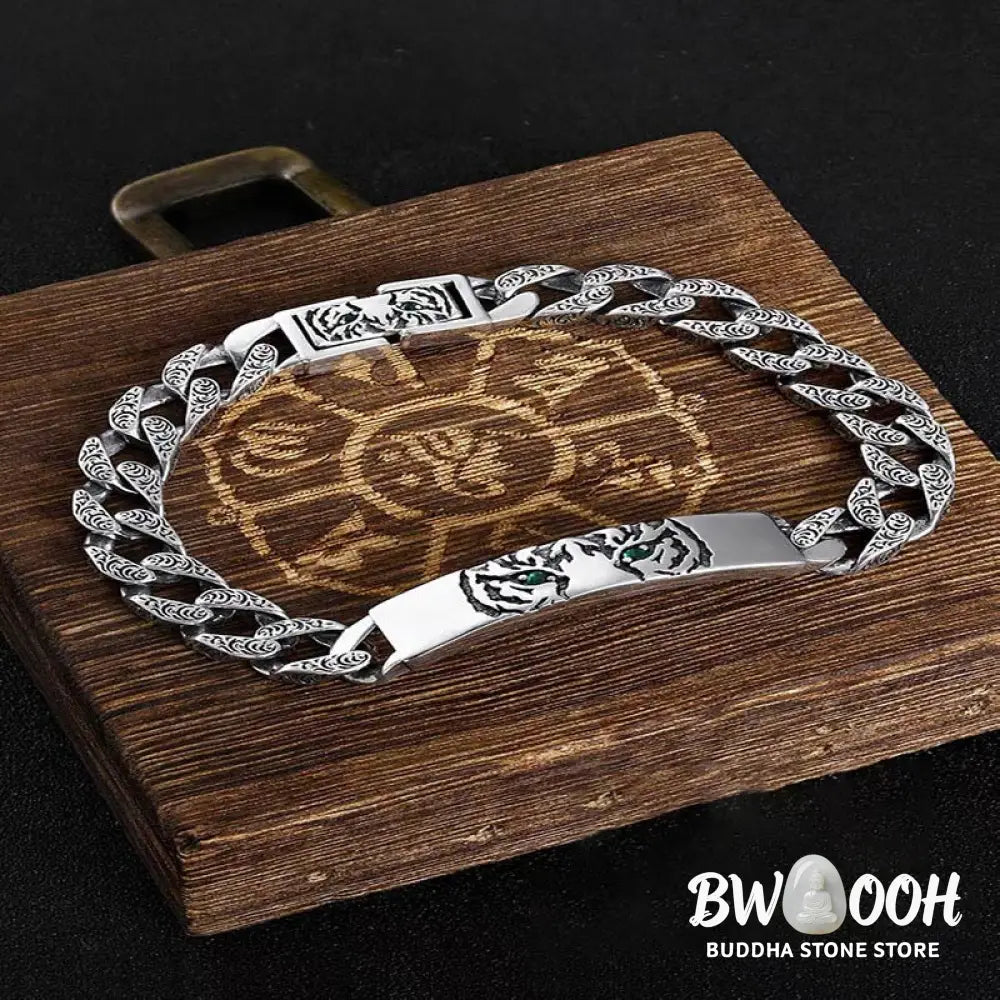 Buddha Stones Tiger Tang Dynasty Flower Design Copper Luck Chain Bracelet - BWOOOH - Bracelet