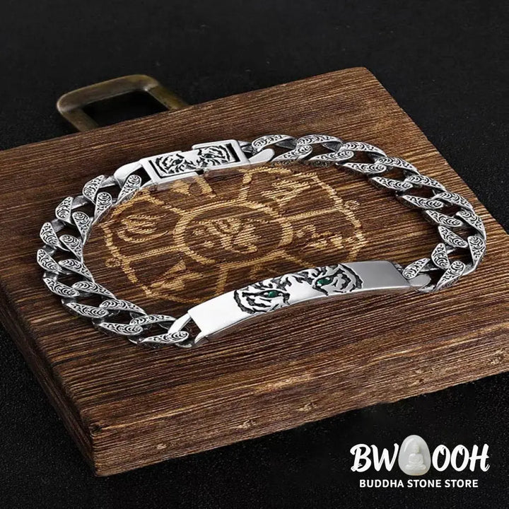 Buddha Stones Tiger Tang Dynasty Flower Design Copper Luck Chain Bracelet - BWOOOH - Bracelet