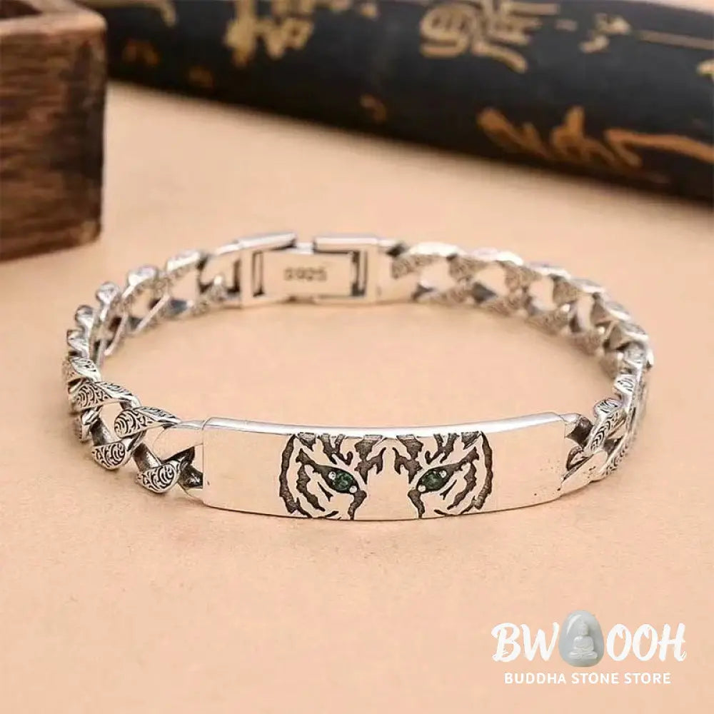 Buddha Stones Tiger Tang Dynasty Flower Design Copper Luck Chain Bracelet - BWOOOH - Bracelet