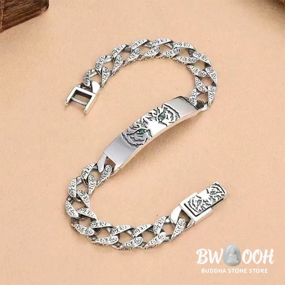 Buddha Stones Tiger Tang Dynasty Flower Design Copper Luck Chain Bracelet - BWOOOH - Bracelet