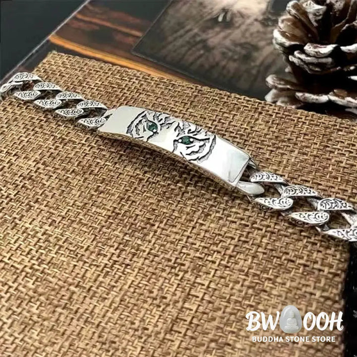 Buddha Stones Tiger Tang Dynasty Flower Design Copper Luck Chain Bracelet - BWOOOH - Bracelet