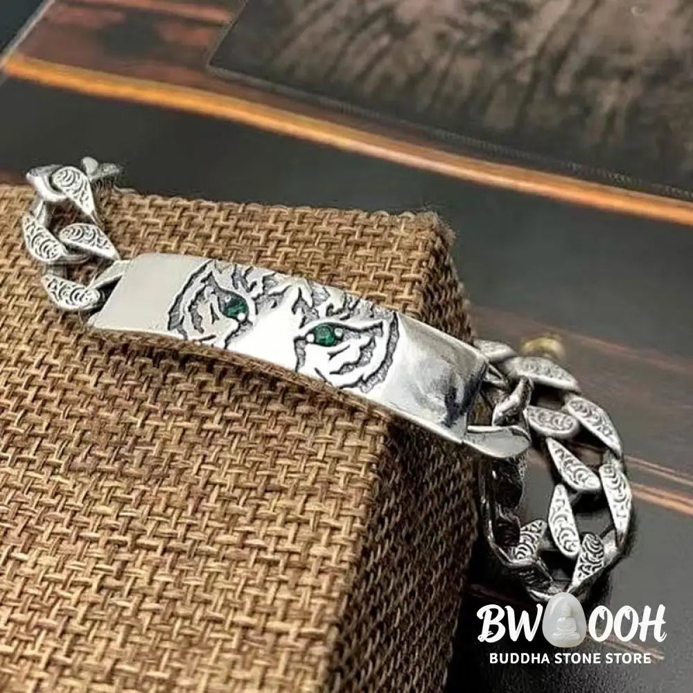 Buddha Stones Tiger Tang Dynasty Flower Design Copper Luck Chain Bracelet - BWOOOH - Bracelet