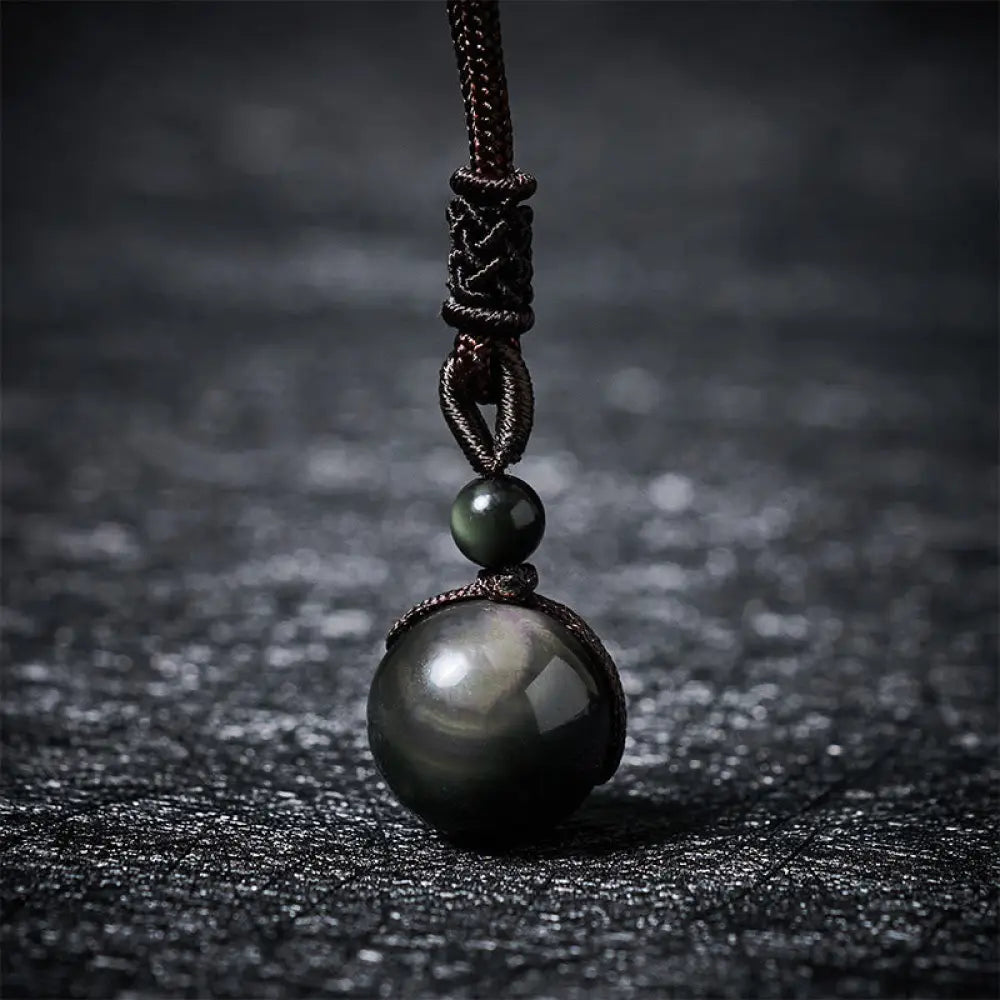Buddha Stones Tiger’s Eye Silver Sheen Obsidian Gold Sheen Obsidian Rainbow Obsidian Positive Necklace Pendant - BWOOOH