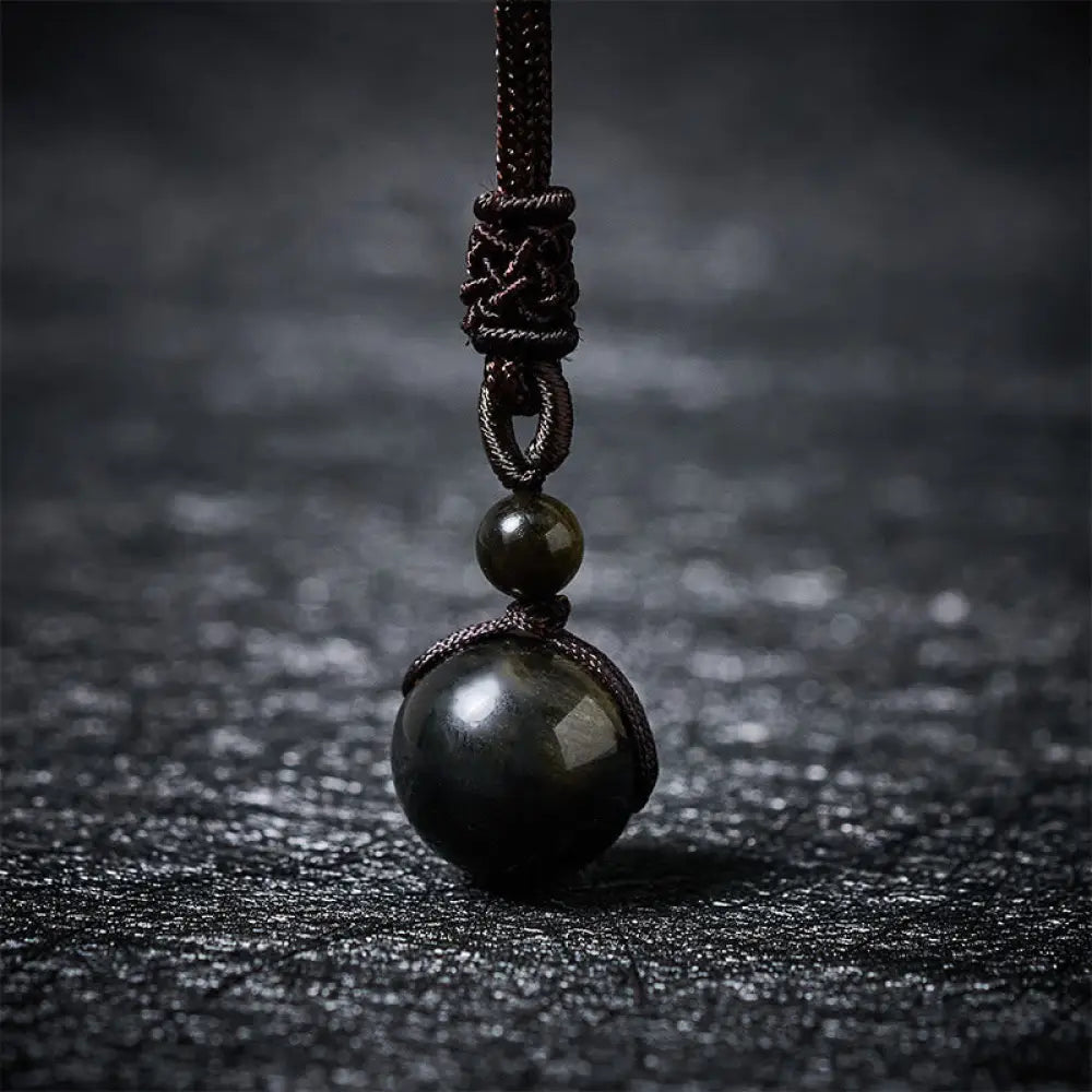 Buddha Stones Tiger’s Eye Silver Sheen Obsidian Gold Sheen Obsidian Rainbow Obsidian Positive Necklace Pendant - BWOOOH