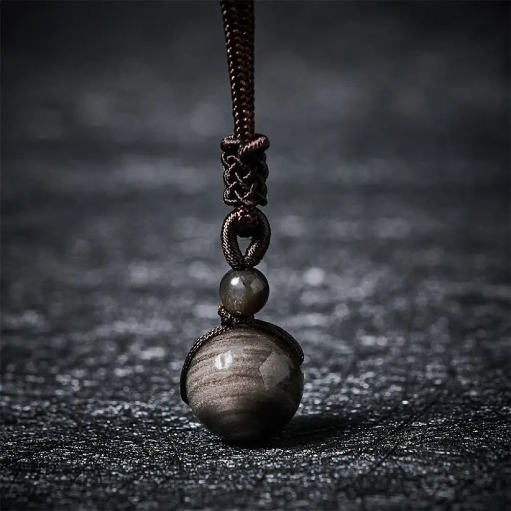 Buddha Stones Tiger’s Eye Silver Sheen Obsidian Gold Sheen Obsidian Rainbow Obsidian Positive Necklace Pendant - BWOOOH