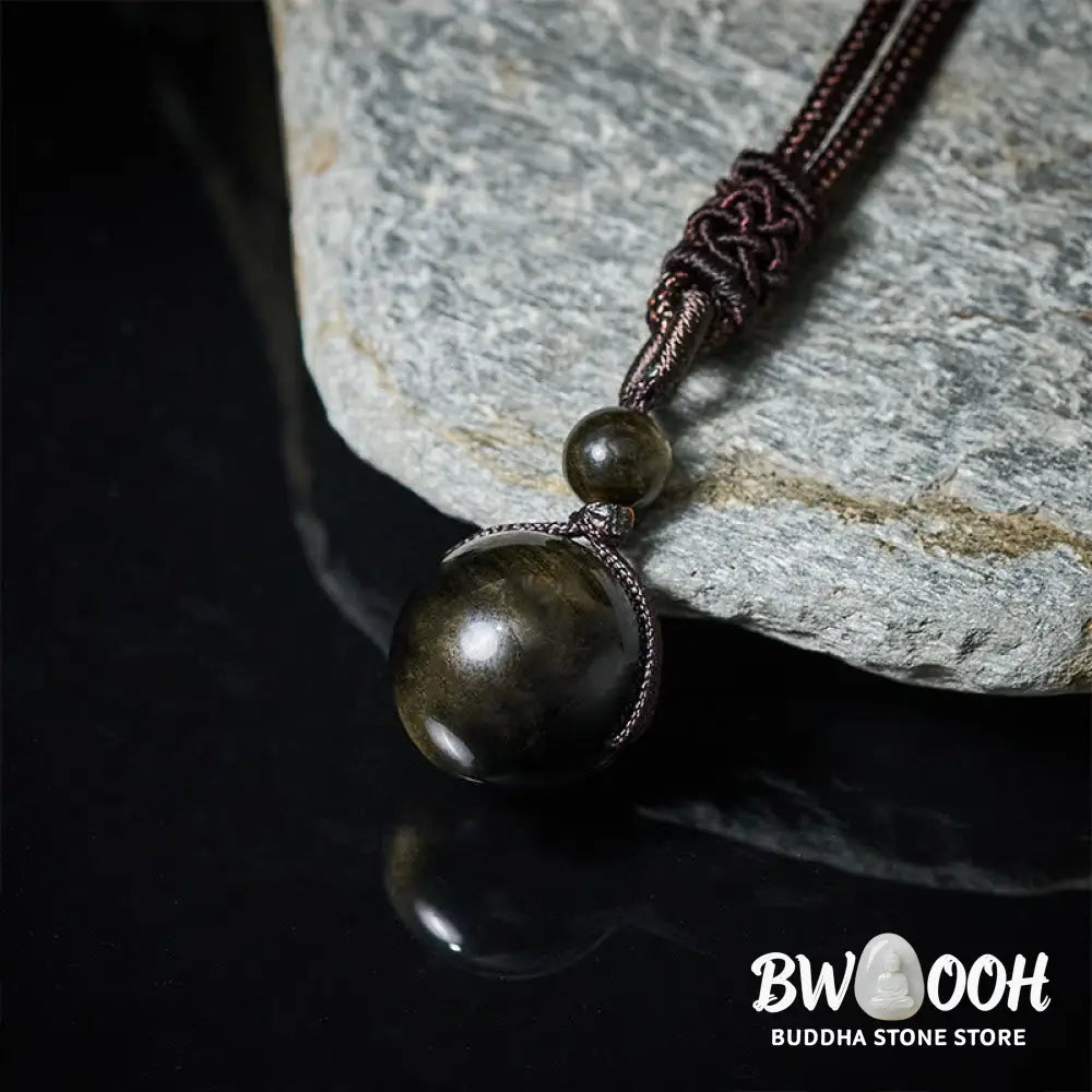 Buddha Stones Tiger’s Eye Silver Sheen Obsidian Gold Sheen Obsidian Rainbow Obsidian Positive Necklace Pendant - BWOOOH