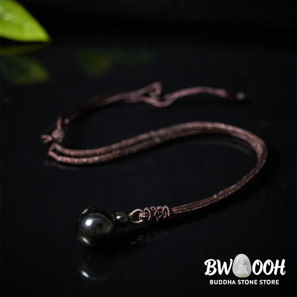Buddha Stones Tiger’s Eye Silver Sheen Obsidian Gold Sheen Obsidian Rainbow Obsidian Positive Necklace Pendant - BWOOOH