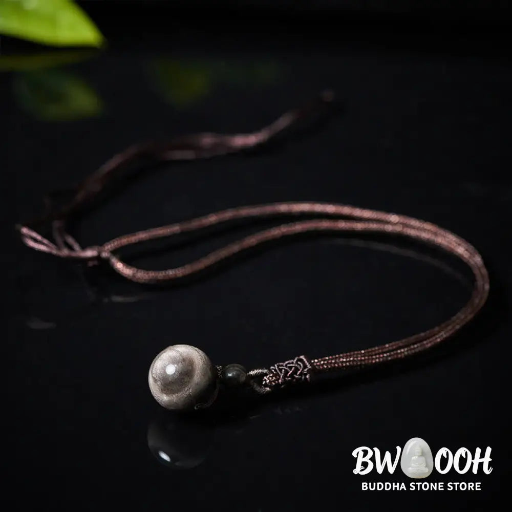 Buddha Stones Tiger’s Eye Silver Sheen Obsidian Gold Sheen Obsidian Rainbow Obsidian Positive Necklace Pendant - BWOOOH