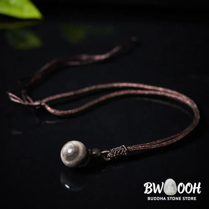 Buddha Stones Tiger’s Eye Silver Sheen Obsidian Gold Sheen Obsidian Rainbow Obsidian Positive Necklace Pendant - BWOOOH