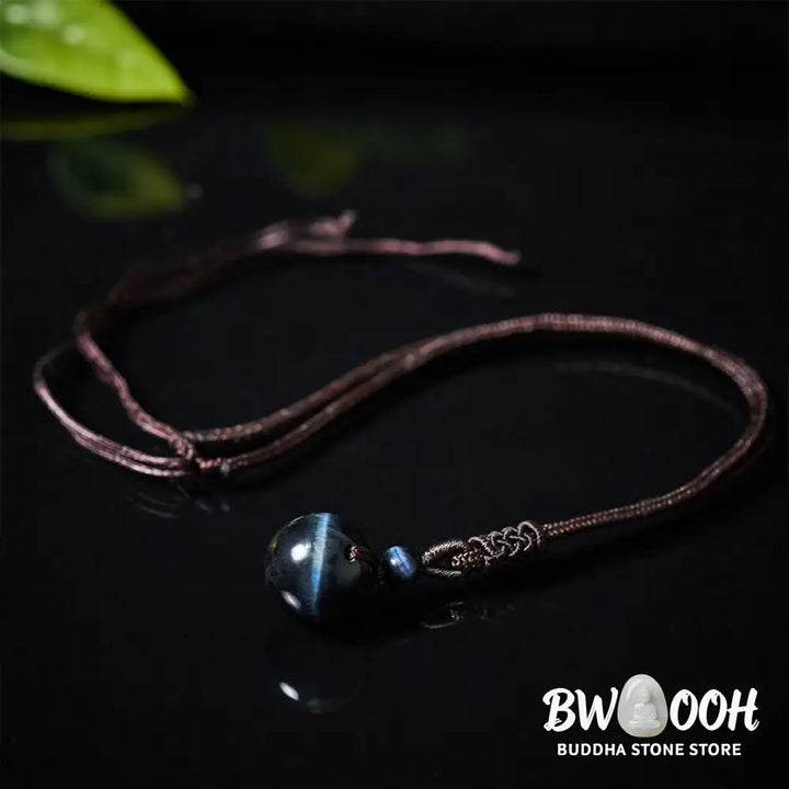 Buddha Stones Tiger’s Eye Silver Sheen Obsidian Gold Sheen Obsidian Rainbow Obsidian Positive Necklace Pendant - BWOOOH