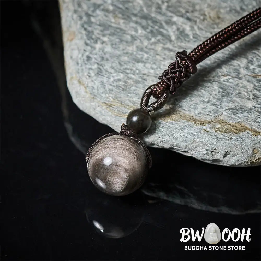 Buddha Stones Tiger’s Eye Silver Sheen Obsidian Gold Sheen Obsidian Rainbow Obsidian Positive Necklace Pendant - BWOOOH