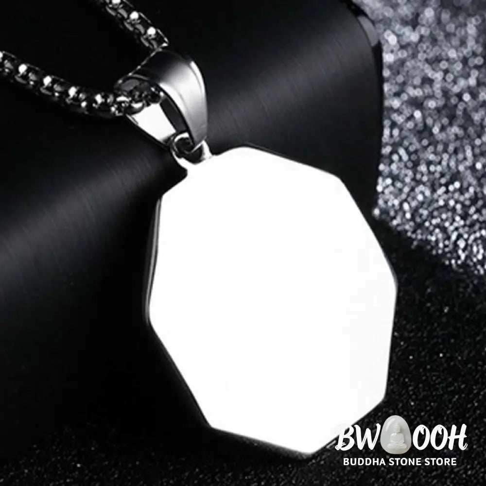 Buddha Stones Titanium Steel Bagua Yin Yang Pattern Balance Necklace Pendant - BWOOOH - Necklaces &amp; Pendants