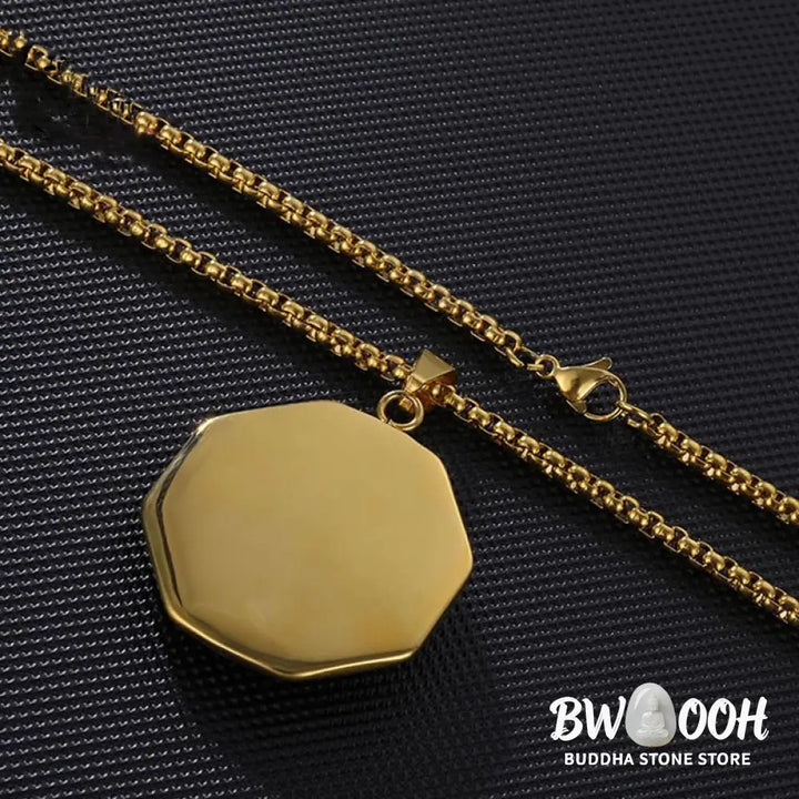 Buddha Stones Titanium Steel Bagua Yin Yang Pattern Balance Necklace Pendant - BWOOOH - Necklaces &amp; Pendants