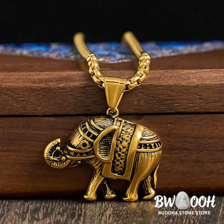 Buddha Stones Titanium Steel Elephant Strengthen Necklace Pendants - BWOOOH - Necklaces &amp; Pendants