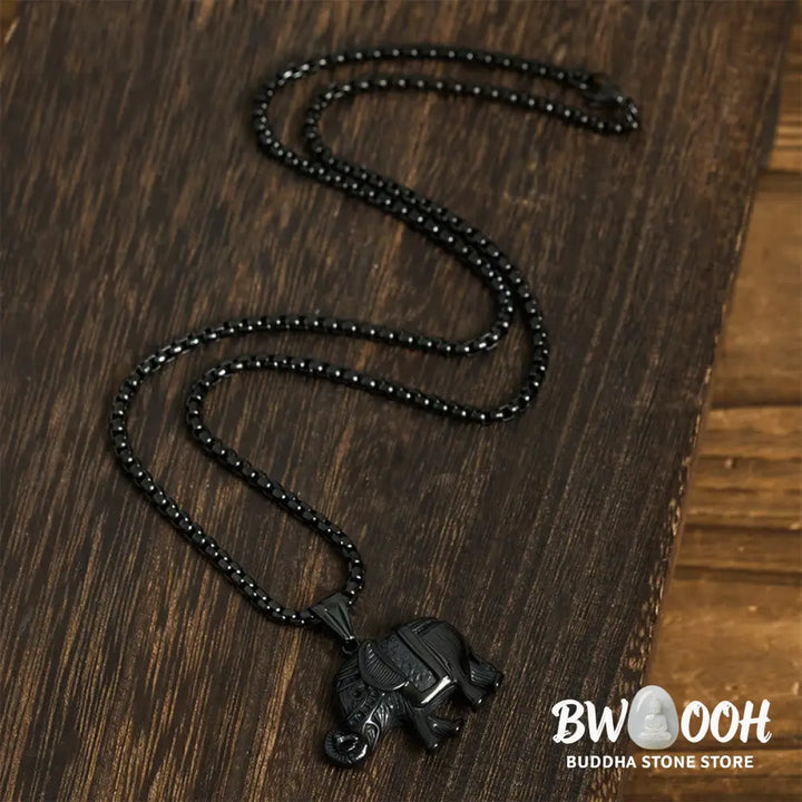 Buddha Stones Titanium Steel Elephant Strengthen Necklace Pendants - BWOOOH - Necklaces &amp; Pendants