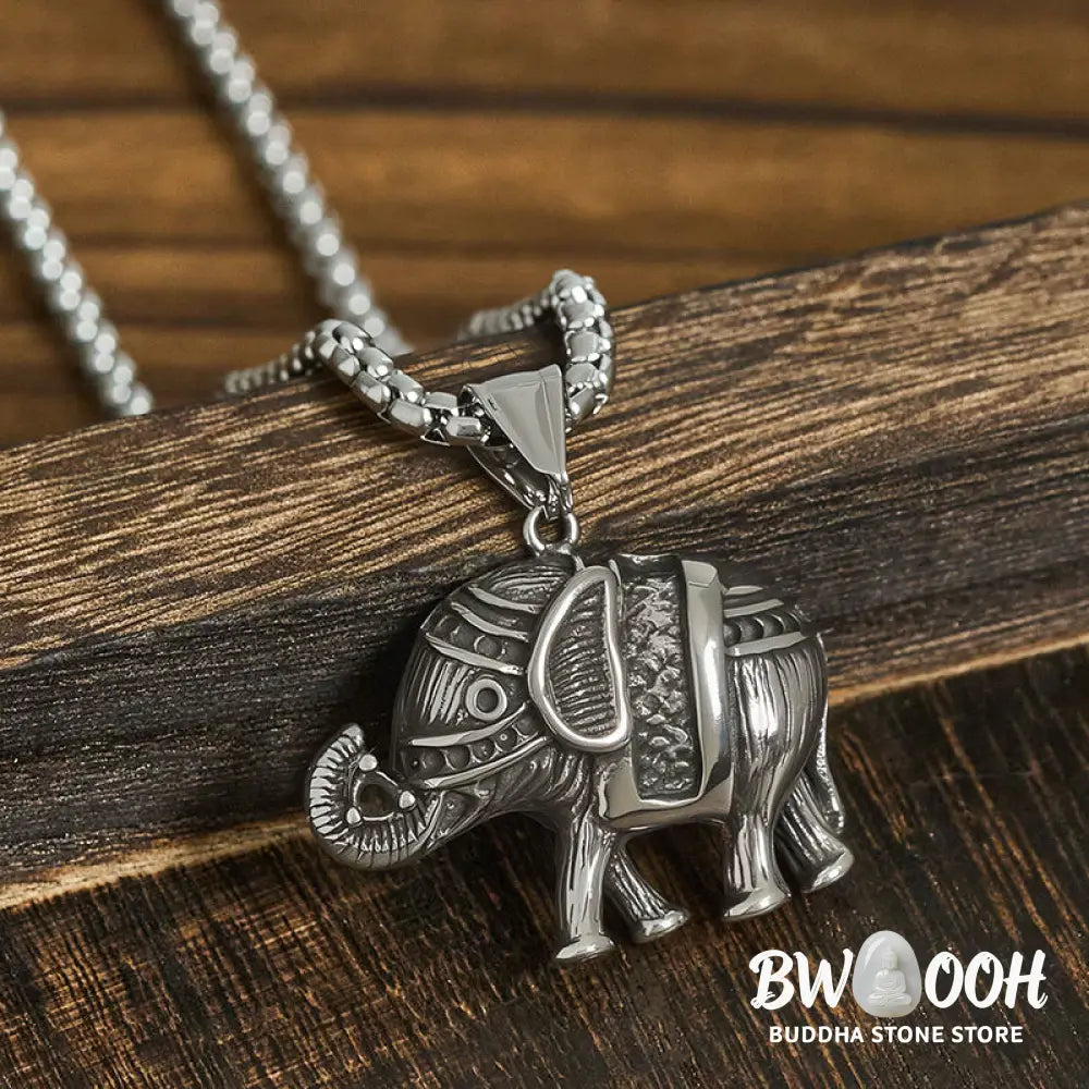 Buddha Stones Titanium Steel Elephant Strengthen Necklace Pendants - BWOOOH - Necklaces & Pendants
