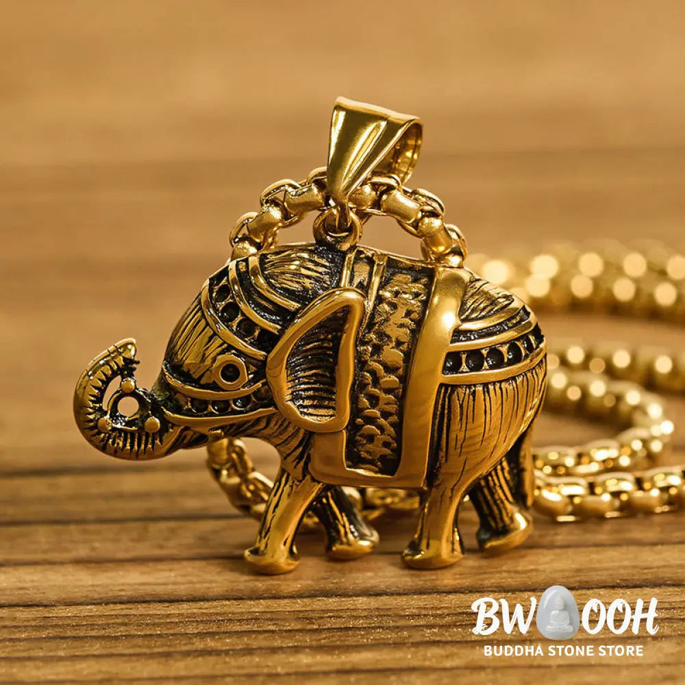 Buddha Stones Titanium Steel Elephant Strengthen Necklace Pendants - BWOOOH - Necklaces &amp; Pendants