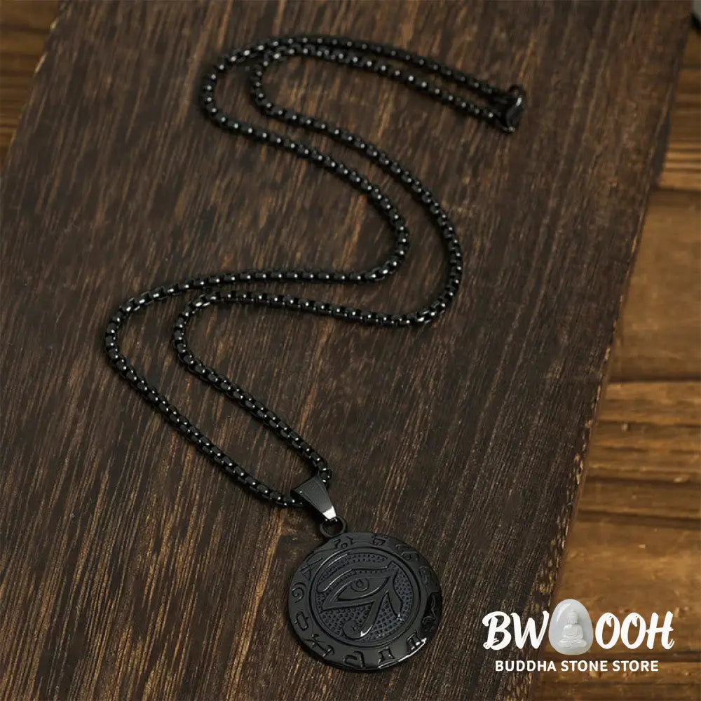 Buddha Stones Titanium Steel Evil Eye Balance Necklace Pendants - BWOOOH - Necklaces &amp; Pendants