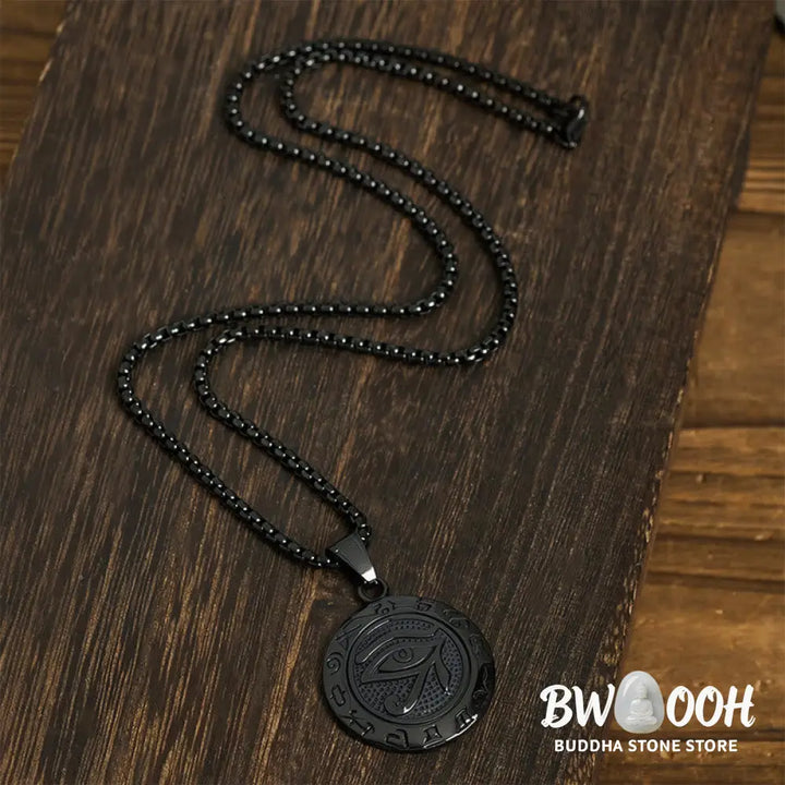 Buddha Stones Titanium Steel Evil Eye Balance Necklace Pendants - BWOOOH - Necklaces &amp; Pendants