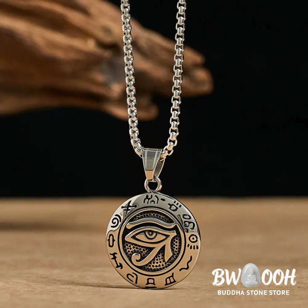 Buddha Stones Titanium Steel Evil Eye Balance Necklace Pendants - BWOOOH - Necklaces &amp; Pendants