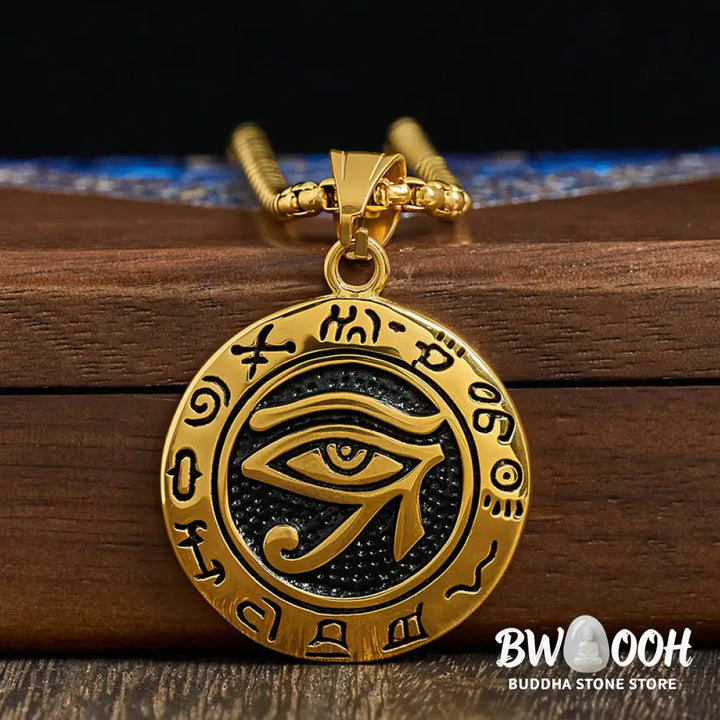 Buddha Stones Titanium Steel Evil Eye Balance Necklace Pendants - BWOOOH - Necklaces &amp; Pendants
