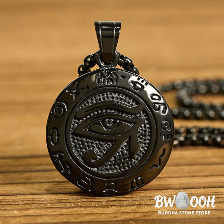 Buddha Stones Titanium Steel Evil Eye Balance Necklace Pendants - BWOOOH - Necklaces &amp; Pendants