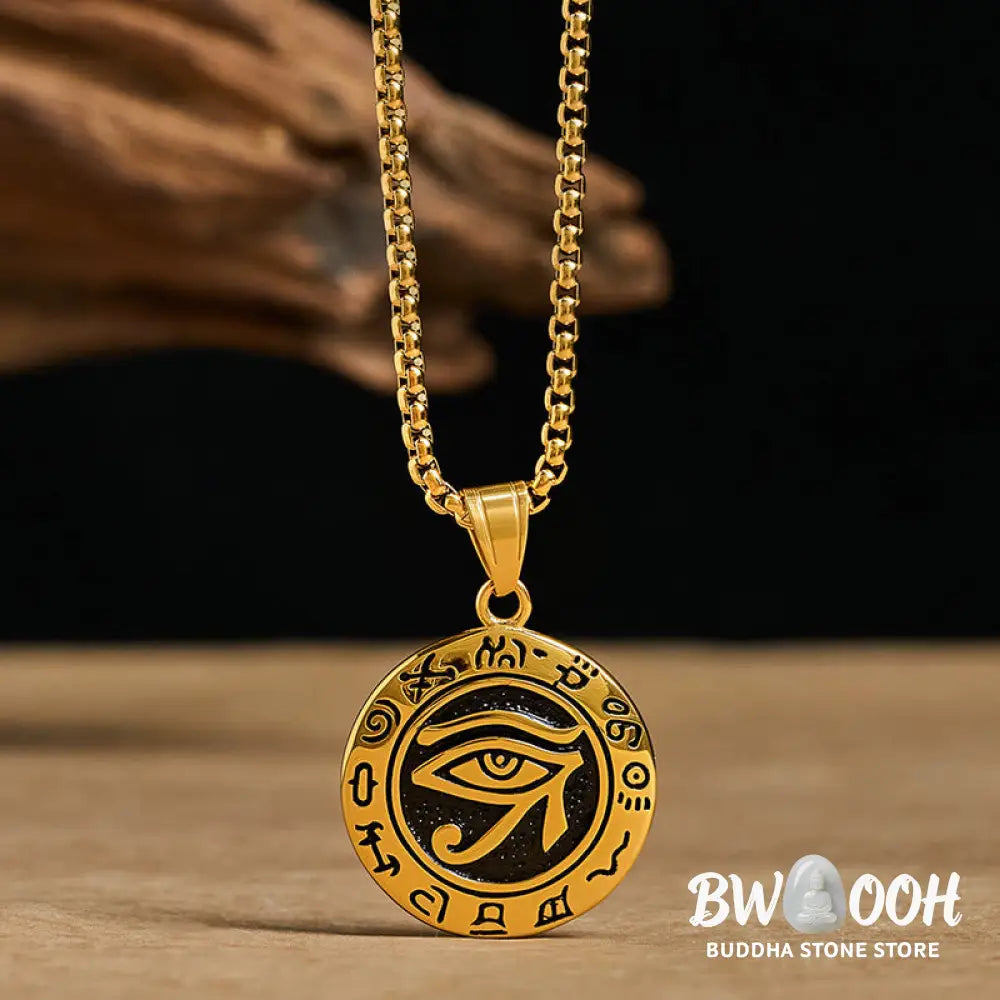 Buddha Stones Titanium Steel Evil Eye Balance Necklace Pendants - BWOOOH - Necklaces &amp; Pendants