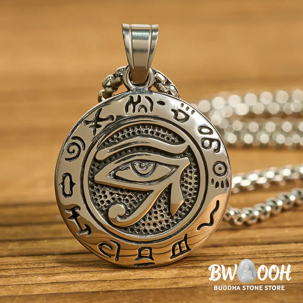 Buddha Stones Titanium Steel Evil Eye Balance Necklace Pendants - BWOOOH - Necklaces &amp; Pendants