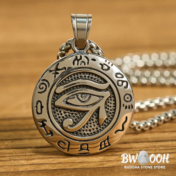 Buddha Stones Titanium Steel Evil Eye Balance Necklace Pendants - BWOOOH - Necklaces &amp; Pendants