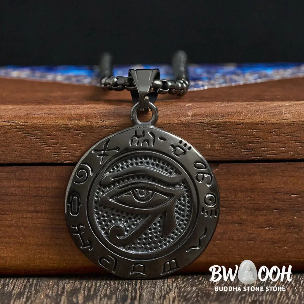 Buddha Stones Titanium Steel Evil Eye Balance Necklace Pendants - BWOOOH - Necklaces &amp; Pendants