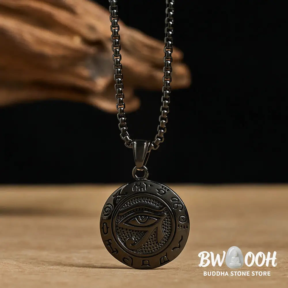 Buddha Stones Titanium Steel Evil Eye Balance Necklace Pendants - BWOOOH - Necklaces &amp; Pendants