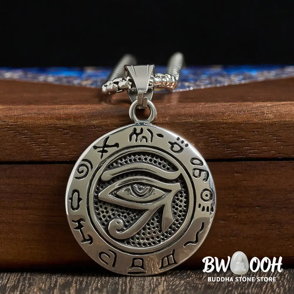 Buddha Stones Titanium Steel Evil Eye Balance Necklace Pendants - BWOOOH - Necklaces &amp; Pendants