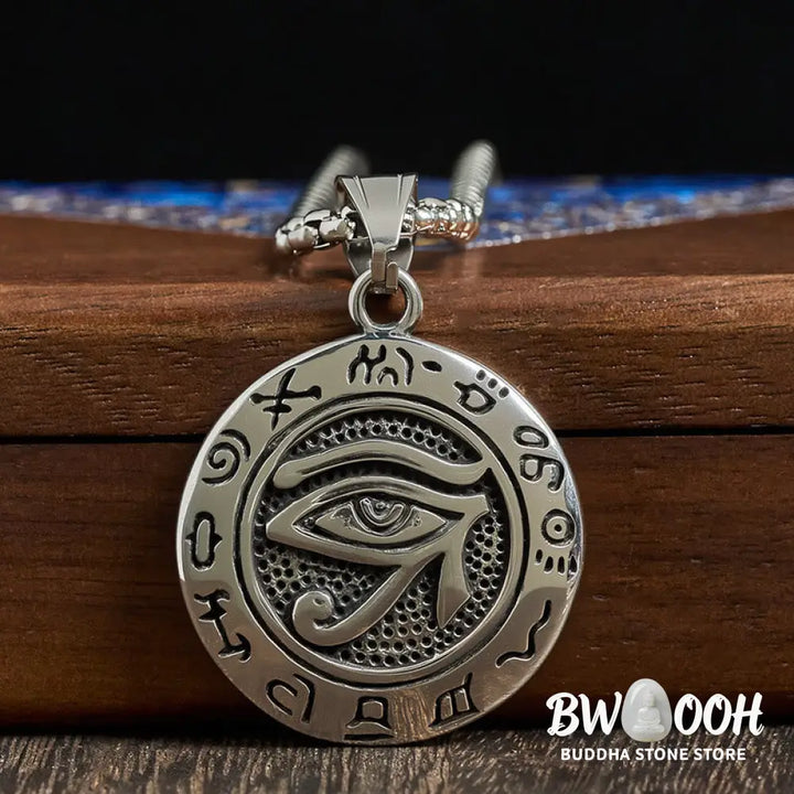 Buddha Stones Titanium Steel Evil Eye Balance Necklace Pendants - BWOOOH - Necklaces &amp; Pendants