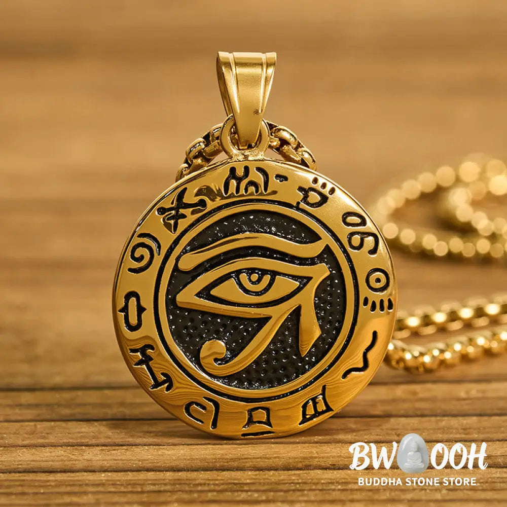 Buddha Stones Titanium Steel Evil Eye Balance Necklace Pendants - BWOOOH - Necklaces &amp; Pendants