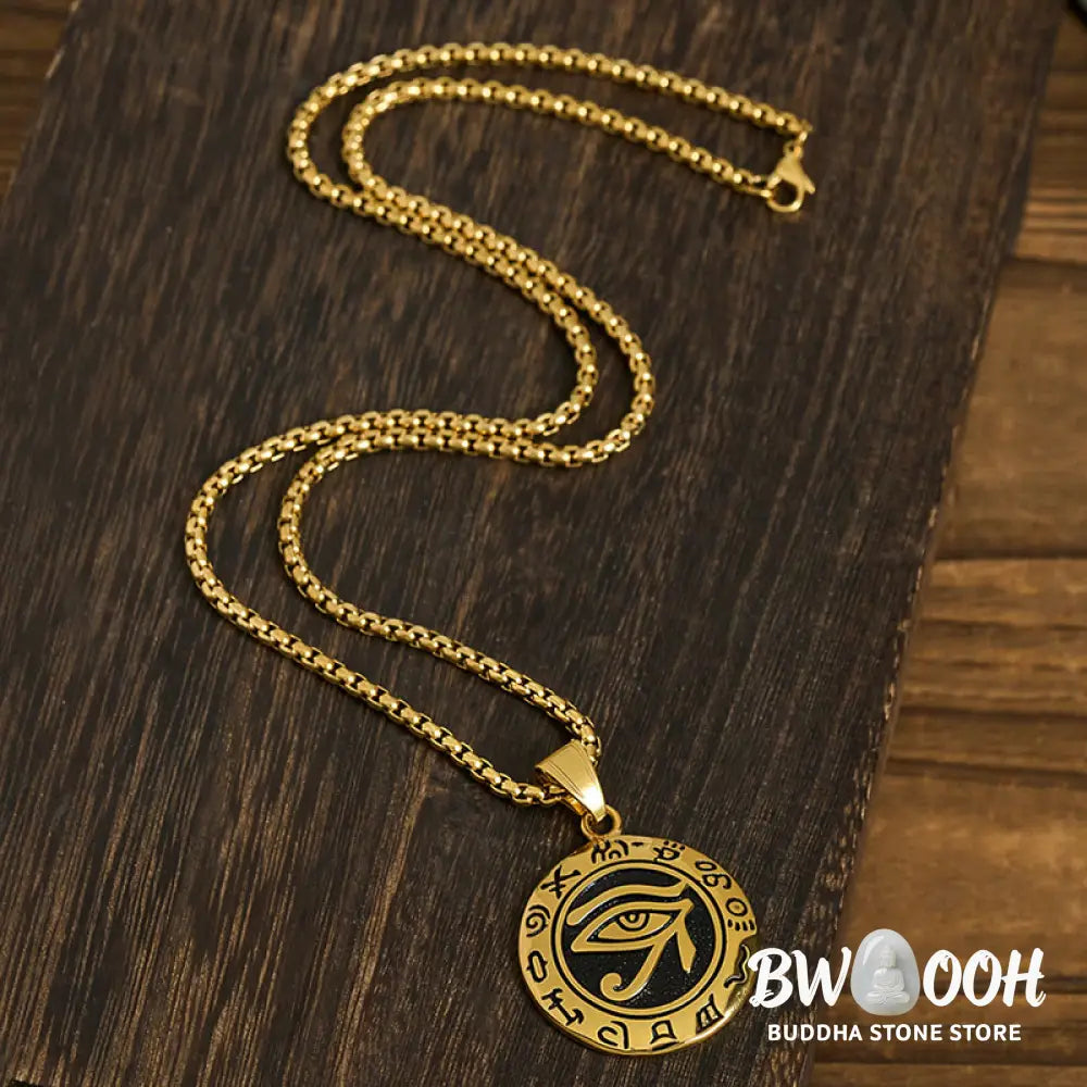 Buddha Stones Titanium Steel Evil Eye Balance Necklace Pendants - BWOOOH - Necklaces &amp; Pendants