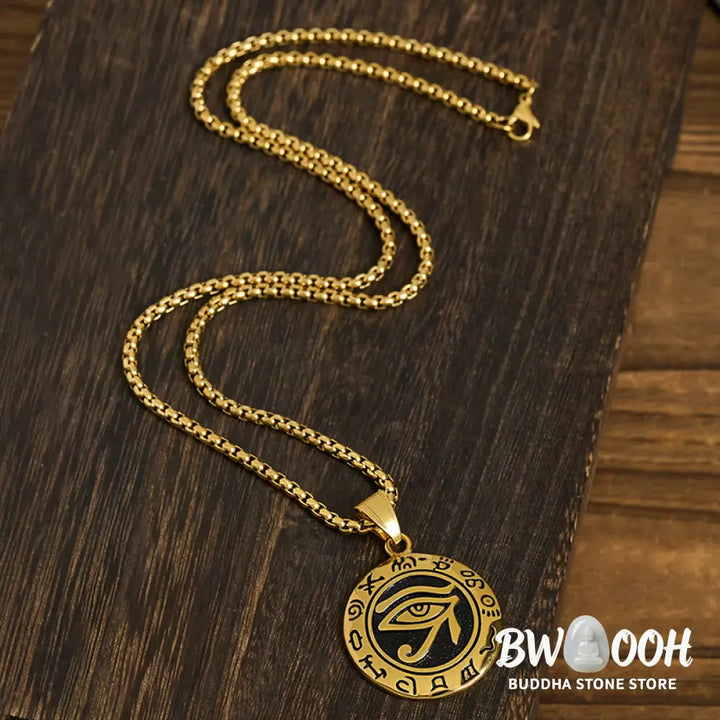 Buddha Stones Titanium Steel Evil Eye Balance Necklace Pendants - BWOOOH - Necklaces &amp; Pendants