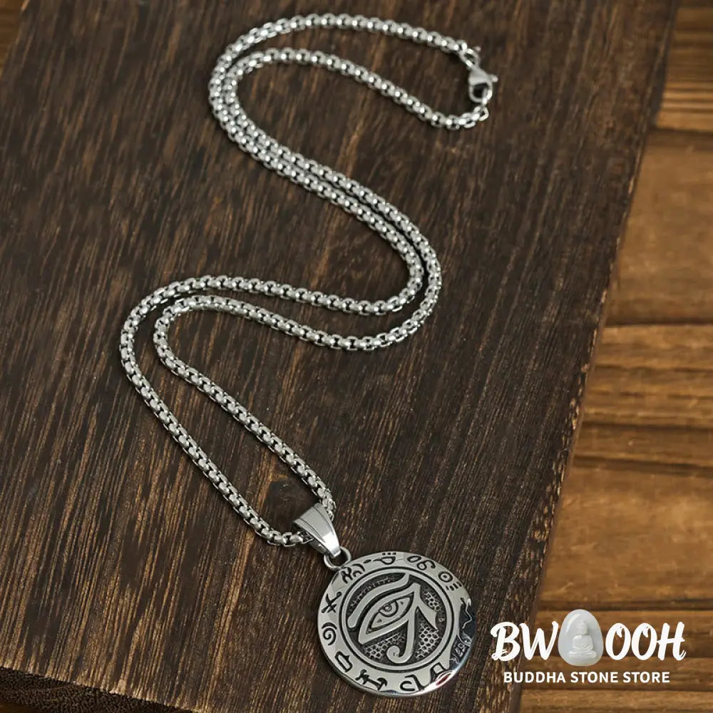 Buddha Stones Titanium Steel Evil Eye Balance Necklace Pendants - BWOOOH - Necklaces &amp; Pendants