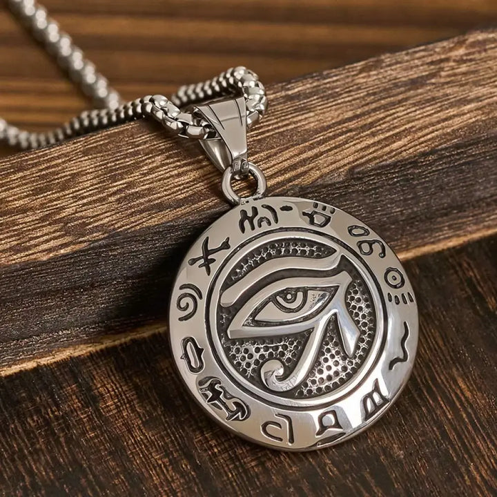 Buddha Stones Titanium Steel Evil Eye Balance Necklace Pendants - BWOOOH - Silvery Titanium Steel Evil Eye - Necklaces