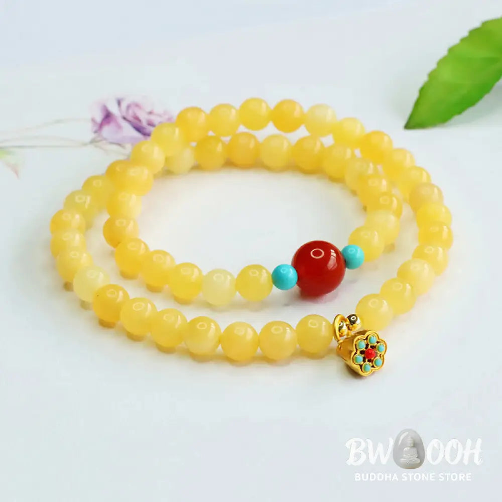 Buddha Stones Topaz Red Agate Bead Fortune Bracelet - BWOOOH - Topaz(Wrist Circumference: 15-17cm) - Bracelet