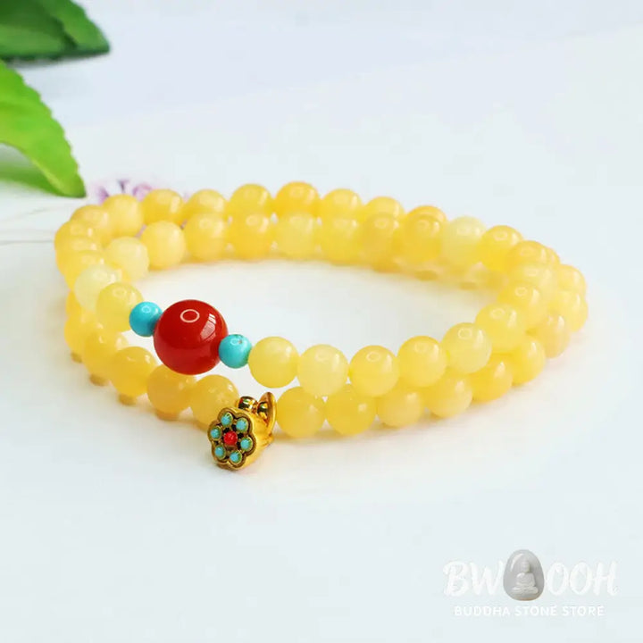 Buddha Stones Topaz Red Agate Bead Fortune Bracelet - BWOOOH - Topaz(Wrist Circumference: 15-17cm) - Bracelet
