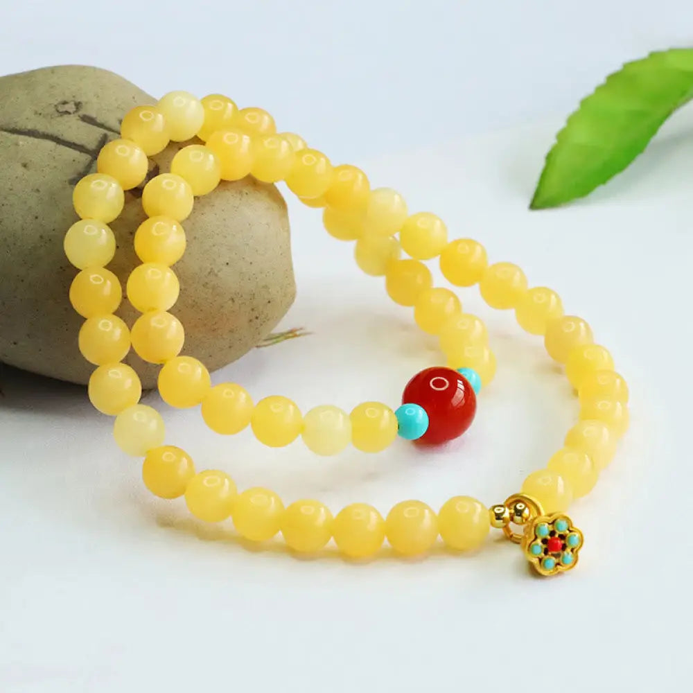 BWOOOH Topaz Red Agate Bead Fortune Bracelet — Red Agate crystal healing bracelet for spiritual healing and mindful living