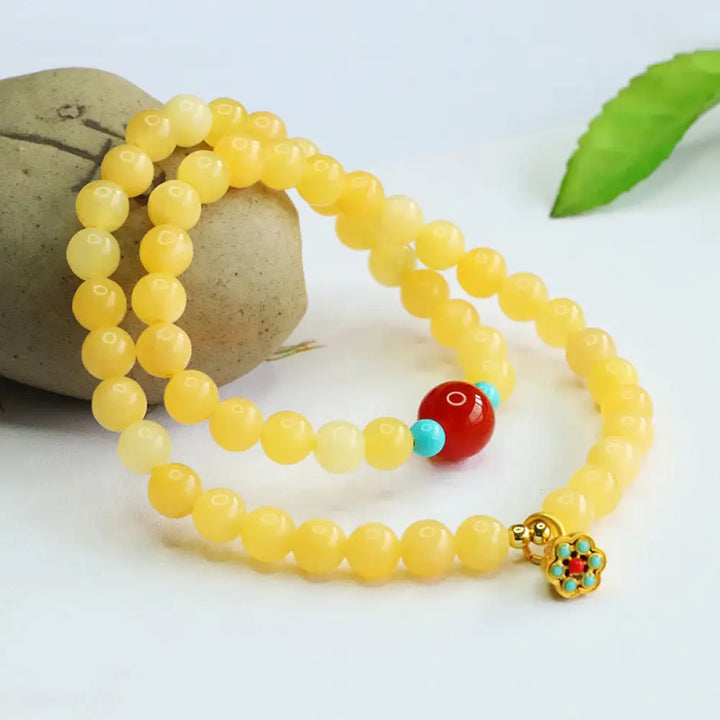BWOOOH Topaz Red Agate Bead Fortune Bracelet — Red Agate crystal healing bracelet for spiritual healing and mindful living