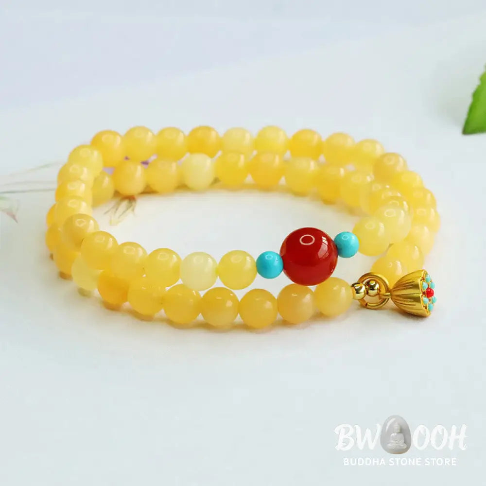 Buddha Stones Topaz Red Agate Bead Fortune Bracelet - BWOOOH - Topaz(Wrist Circumference: 15-17cm) - Bracelet