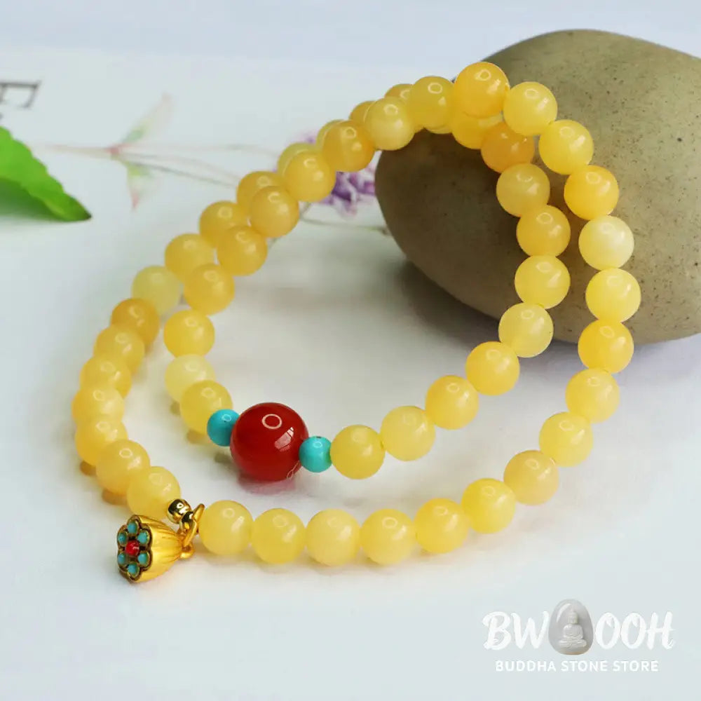 Buddha Stones Topaz Red Agate Bead Fortune Bracelet - BWOOOH - Topaz(Wrist Circumference: 15-17cm) - Bracelet